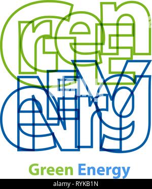 Vector Green Energy. Broken text Stock Vector