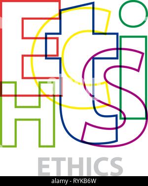 Vector ethics. Broken text Stock Vector