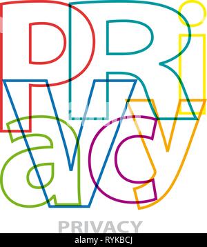 Vector Privacy. Broken text Stock Vector