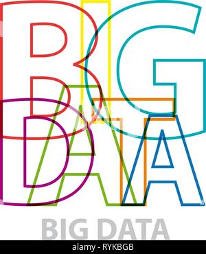 Vector big data. Broken text Stock Vector