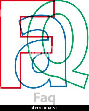 Vector faq. Broken text Stock Vector
