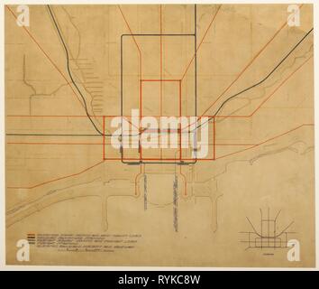 Plan of Chicago by Burnham & Bennett 1909, title pages Stock Photo - Alamy