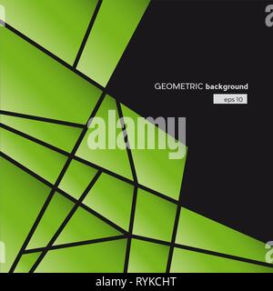 Geometric Abstract green polygons, vector background Stock Vector