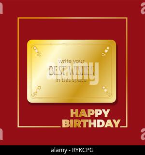 Insert best wishes in empty frame. Happy Birthday. Greeting, Invitation or Menu cover. Vector background Stock Vector