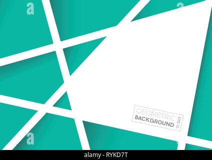 Geometric abstract green polygons, vector background Stock Vector