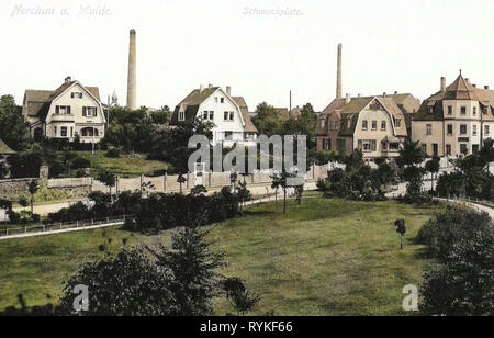 Buildings in Grimma, 1915, Landkreis Leipzig, Nerchau, Schmuckplatz, Germany Stock Photo