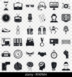 Sport clock icons set, simple style Stock Vector