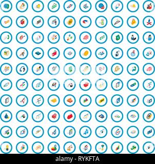 100 fund icons set, isometric 3d style Stock Vector
