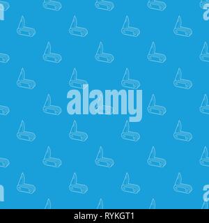 Penknife pattern vector seamless blue Stock Vector