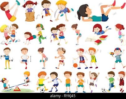 Basketball Player Child Set Vector. In Action. Athlete In Uniform With ...