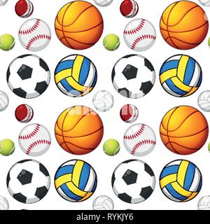 Seamless ball pattern concept illustration Stock Vector