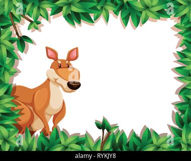 A kangaroo on nature frame illustration Stock Vector