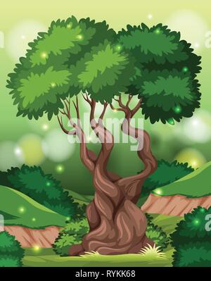 A tropical rainforest background illustration Stock Vector