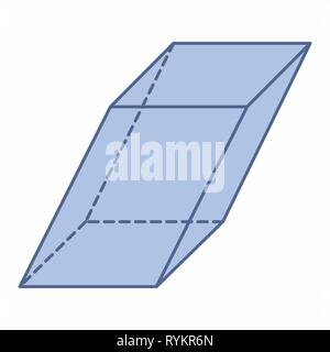 Isolated oblique prism illustration Stock Vector
