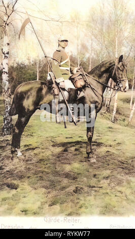 Military use of horses, Garde-Reiter-Regiment (1. Schweres Regiment), 1901, Dresden, Gardereiter, Germany Stock Photo