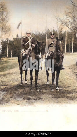 Military use of horses, Garde-Reiter-Regiment (1. Schweres Regiment), 1901, Dresden, Gardereiter, Jäger zu Pferde, Germany Stock Photo