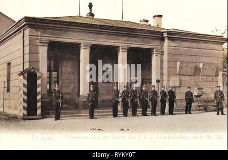 Military facilities of Germany, Infanterie-Regiment Großherzog Friedrich II. von Baden (4. Königlich Sächsisches) Nr. 103, Sentry boxes in Germany (historical), 1902, Landkreis Bautzen, Bautzen, Wache des 4. Königlichen Infanterie, Regiments 103 Ehrenerw Stock Photo