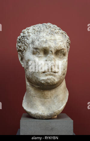 Copenhagen. Denmark. Portrait bust of Roman Emperor Titus, Ny Carlsberg Glyptotek.   Titus Flavius Caesar Vespasianus Augustus (39 AD - 81 AD) Reign;  Stock Photo