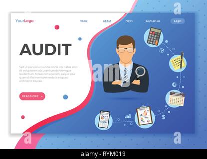 Auditing, Tax process, Accounting Concept Stock Vector