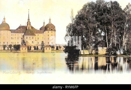 Moritzburg Castle, Ponds in Landkreis Meißen, 1903, Landkreis Meißen, Moritzburg, Schloß, Germany Stock Photo