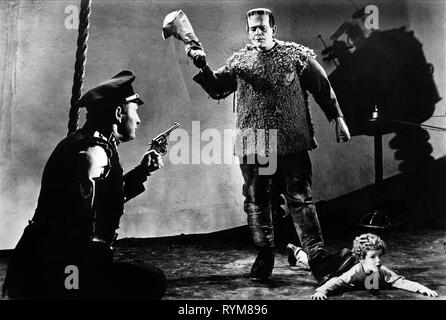 ATWILL,KARLOFF,DUNAGAN, SON OF FRANKENSTEIN, 1939 Stock Photo