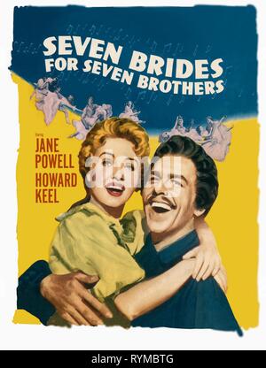 POWELL,KEEL, SEVEN BRIDES FOR SEVEN BROTHERS, 1954 Stock Photo