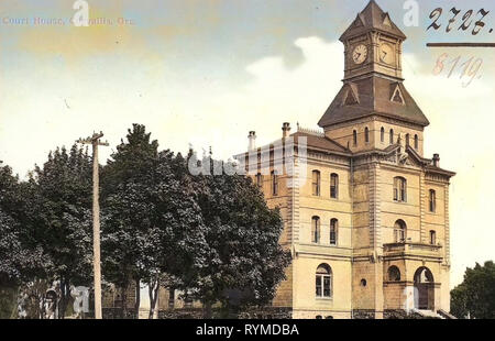 Clocks in the United States, Benton County Courthouse (Corvallis, Oregon), 1906, Oregon, Corvallis, Ore., Court House Stock Photo