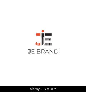 J,E letters vector logo. JE letters emblem Stock Vector