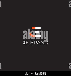 J,E letters vector logo. JE letters emblem Stock Vector