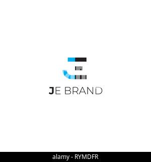 J,E letters vector logo. JE letters emblem Stock Vector