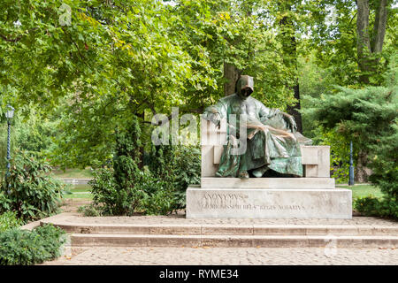 Monument to an anonymus in park Varosliget, Budapest Stock Photo