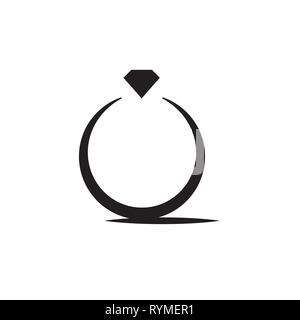 Jewelery vector logo. Diamond ring icon Stock Vector