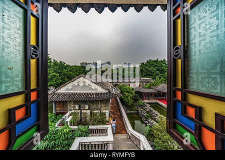 GUANGZHOU, CHINA - OCTOBER 20: Traditional Chinese architecture at Liwan Lake Park, a famous travel destination on October 20, 2018 in Guangzhou Stock Photo