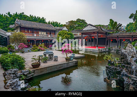 GUANGZHOU, CHINA - OCTOBER 20: Traditional Chinese gardens and architecture at Liwan Lake Park, a popular tourist destination on October 20, 2018 in G Stock Photo