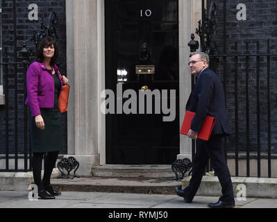 Minister for Energy and Clean Growth Claire Perry and Scottish Secretary David Mundell, arrive for a meeting at 10 Downing Street, London. Stock Photo