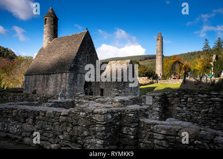 Saint Kevin's church at Glendalough in County Wicklow Stock Photo