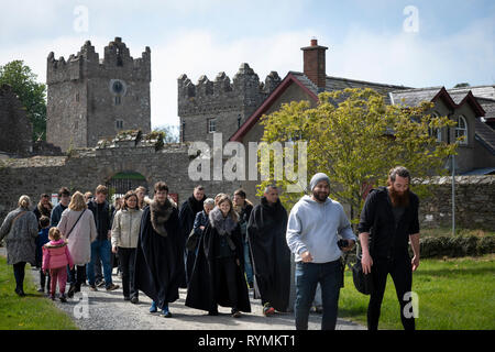 Tourists dressed as Game of Thrones at Castle ward Northern ireland Stock Photo