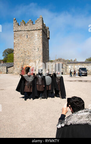 Tourists dressed as Game of Thrones at Castle ward Northern ireland Stock Photo