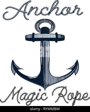 Anchor Magic Rope pattern Stock Vector