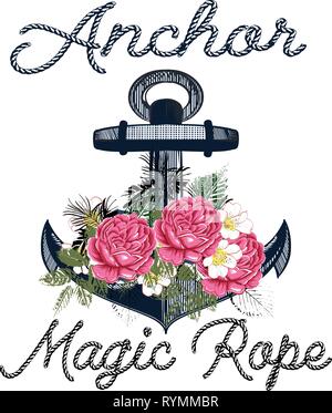Anchor Magic Rope pattern Stock Vector