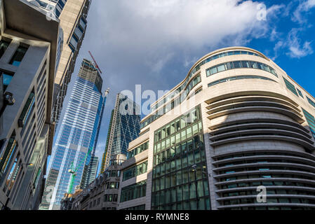 High-rise commercial architecture in the City of London, England, UK Stock Photo