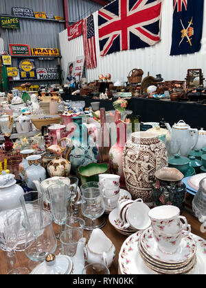 Antiques Market or Junk Shop full of old items for sale. Stock Photo