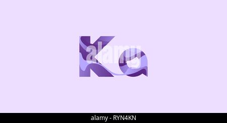 Ka Kalium Potassium modern chemical element, great design for any purposes. Science research concept. Vector illustration with chemical element for co Stock Vector
