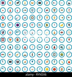 100 gamble set, cartoon style Stock Vector