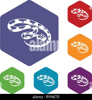 King snake icons vector hexahedron Stock Vector