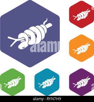 Ratsnake icons vector hexahedron Stock Vector
