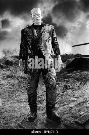 BORIS KARLOFF, BRIDE OF FRANKENSTEIN, 1935 Stock Photo