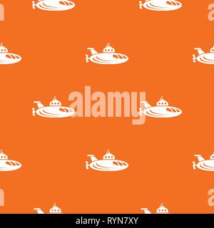 Oval submarine pattern vector orange Stock Vector