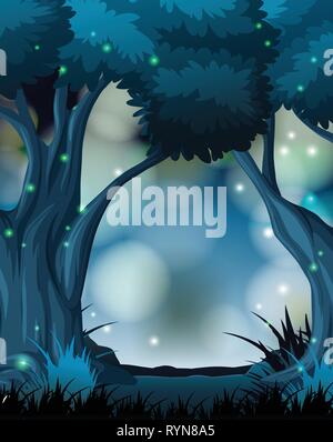 A tropical rainforest background illustration Stock Vector