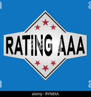 rating aaa paper web badge logo icon with stars Stock Vector